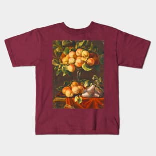 Still Life with Fruit and Glass Tazzas by Carlo Manieri Kids T-Shirt